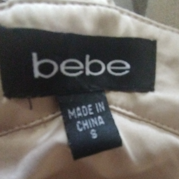 Bebe Skirt +Top Set, Jeweled, Warm Beige, Asymmetrical Hem, open back, S - Picture 4 of 13